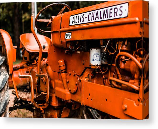 Allis-chalmers Canvas Print featuring the photograph 1950s-Vintage Allis-Chalmers D14 Tractor by Jon Woodhams