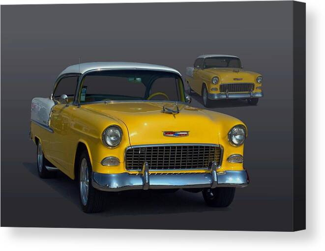 1955 Chevrolet Canvas Print featuring the photograph 1955 Chevrolet Bel Air Hot Rod by Tim McCullough