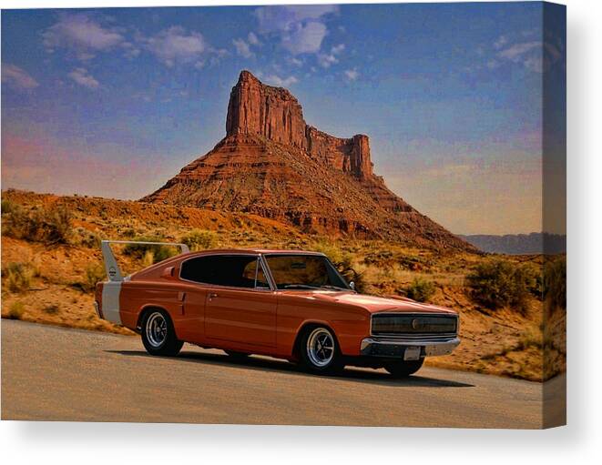 1966 Canvas Print featuring the photograph 1966 Dodge Charger 500 by Tim McCullough