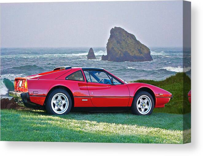 Auto Canvas Print featuring the photograph 1986 Ferrari 308 GTS by Dave Koontz