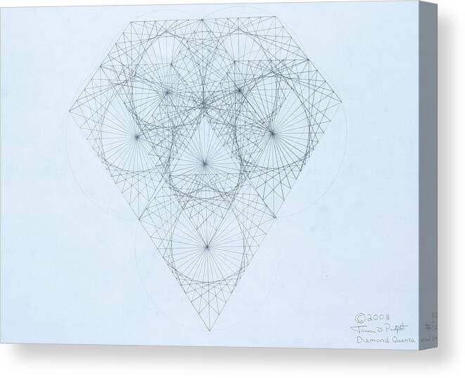 Jason Padgett Canvas Print featuring the drawing Diamond Quanta by Jason Padgett