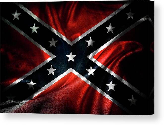 Confederate Flag Canvas Print featuring the photograph Confederate flag 1 by Les Cunliffe