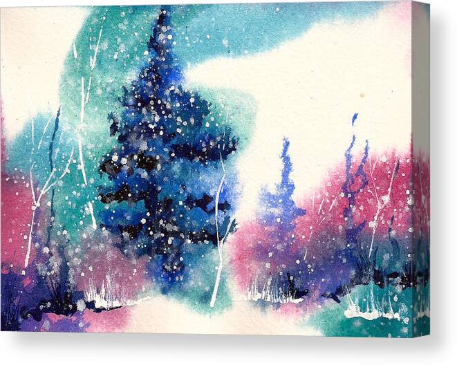 Solstice Canvas Print featuring the painting Holiday Card 5 #2 by Nelson Ruger