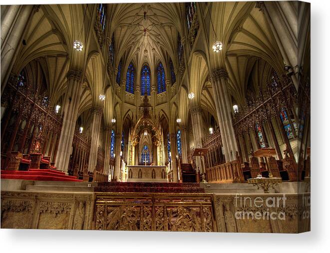 Altar Canvas Print featuring the photograph Inside St Patricks Cathedral New York City #2 by Amy Cicconi