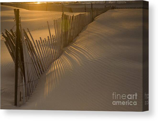 Fence Canvas Print featuring the photograph Shadows by Timothy Johnson