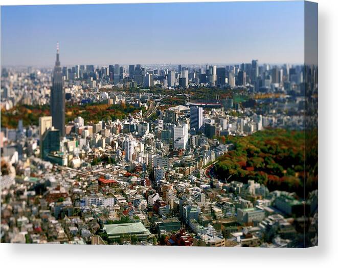 Treetop Canvas Print featuring the photograph Tokyo Cityscape #2 by Vladimir Zakharov