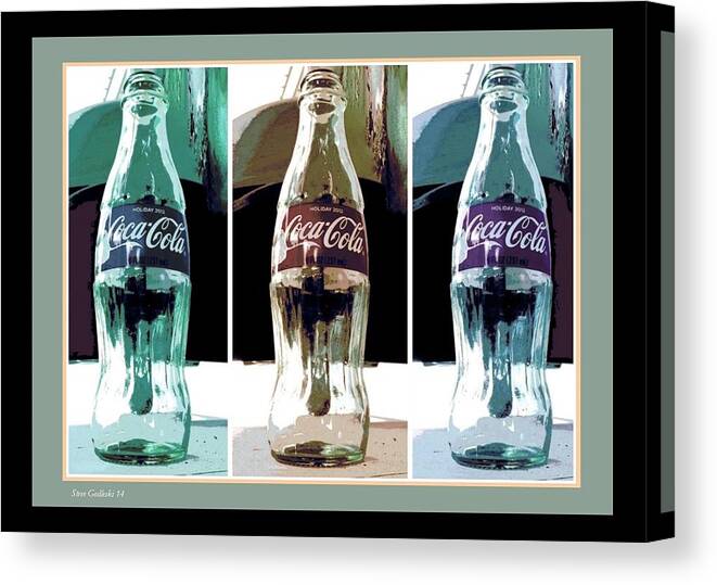 Holiday Coca-cola Bottles Canvas Print featuring the photograph 2012 by Steve Godleski