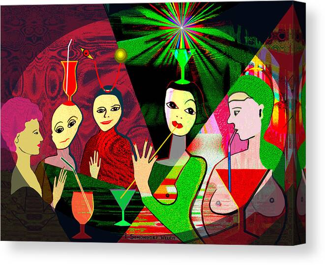 Woman Canvas Print featuring the painting 280 - Wild Celebration  by Irmgard Schoendorf Welch