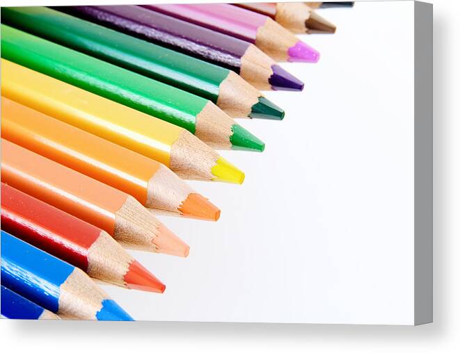 Preschool Canvas Print featuring the photograph Crayons #5 by Chevy Fleet