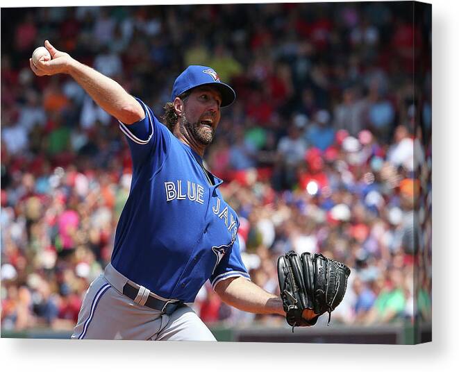 People Canvas Print featuring the photograph Toronto Blue Jays V Boston Red Sox by Jim Rogash