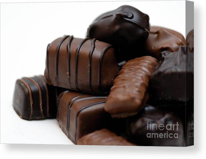 Be My Valentine Canvas Print featuring the photograph Chocolate Candies #6 by Amy Cicconi