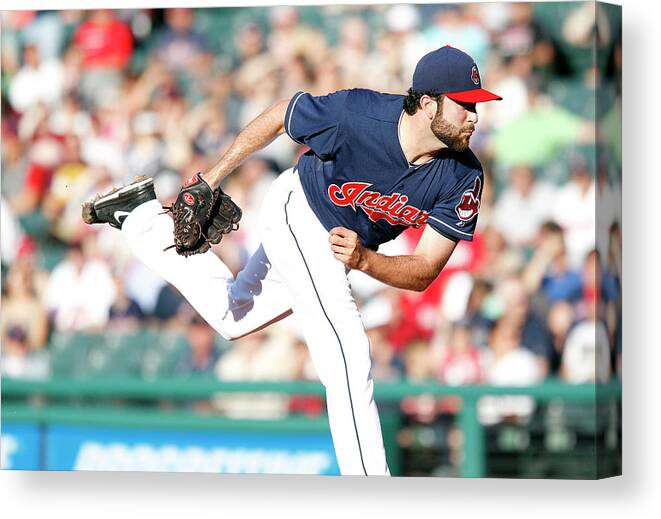 American League Baseball Canvas Print featuring the photograph Boston Red Sox V Cleveland Indians #7 by David Maxwell