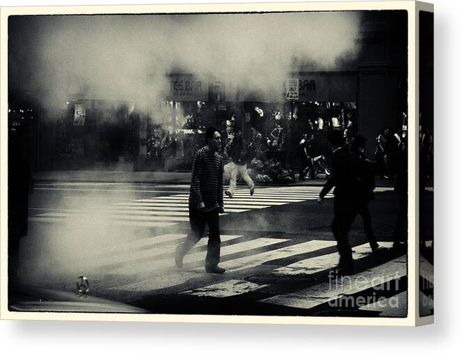 Filmnoir Canvas Print featuring the photograph 8th Avenue New York City by Sabine Jacobs