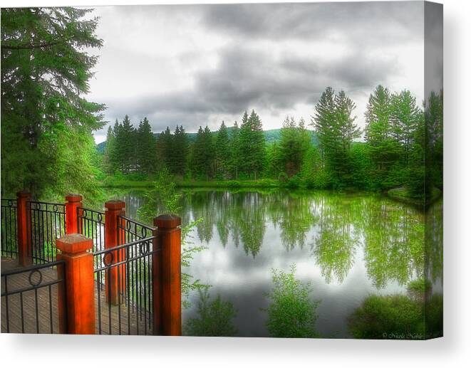 Photography Canvas Print featuring the photograph A Place by the Lake by Nicola Nobile