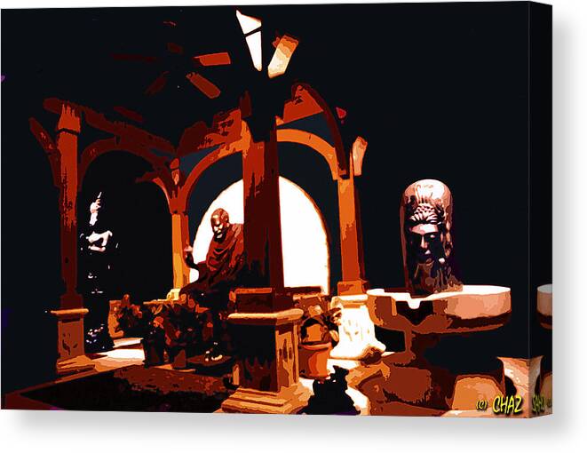 Religious Canvas Print featuring the painting A Solemn Place by CHAZ Daugherty