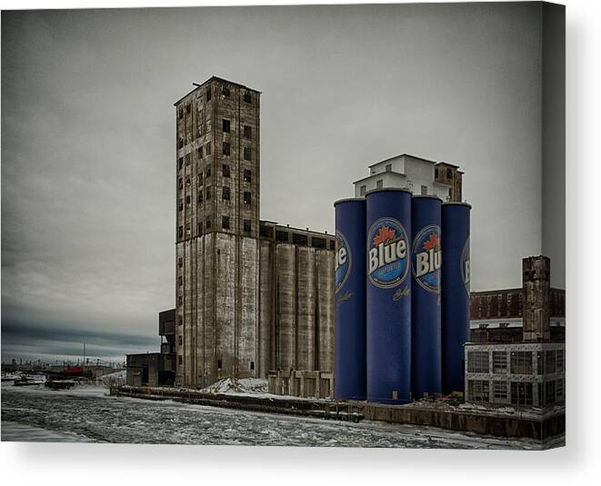 Buffalo Canvas Print featuring the photograph A Tall Blue Six-Pack by Guy Whiteley