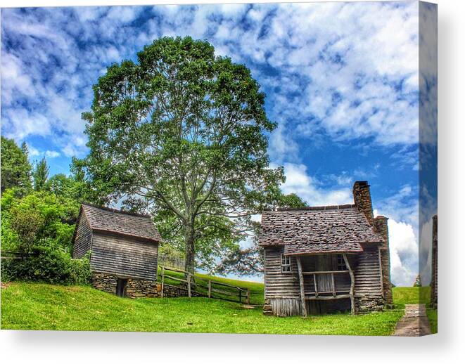 Brinegar Cabin Canvas Print featuring the photograph A Trip Back In Time by Chris Berrier