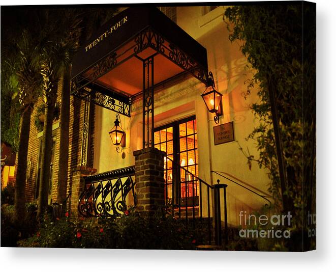 Charleston Canvas Print featuring the photograph A Warm Summer Night In Charleston by Kathy Baccari