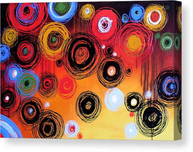 Abstract Canvas Print featuring the painting Abstract Art Print .. Circling by Amy Giacomelli