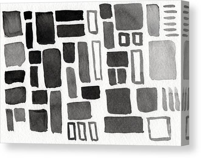 Squares Canvas Print featuring the painting Abstract Open Windows by Linda Woods