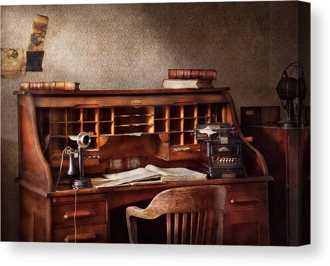Accountant Canvas Print featuring the photograph Accountant - Accounting Firm by Mike Savad