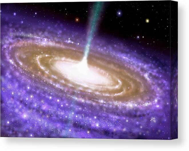 Galaxy Canvas Print featuring the photograph Active Galaxy by Mark Garlick/science Photo Library