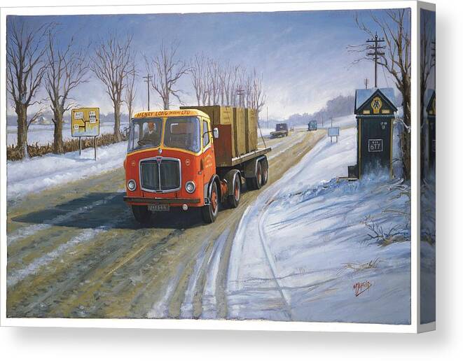 Painting For Sale Canvas Print featuring the painting AEC Mandator by Mike Jeffries