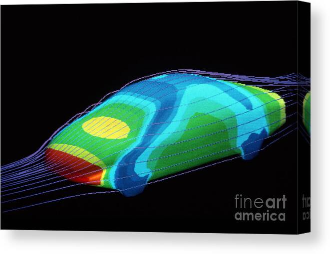 Computer Canvas Print featuring the photograph Aerodynamics in Car Design by Hank Moragn