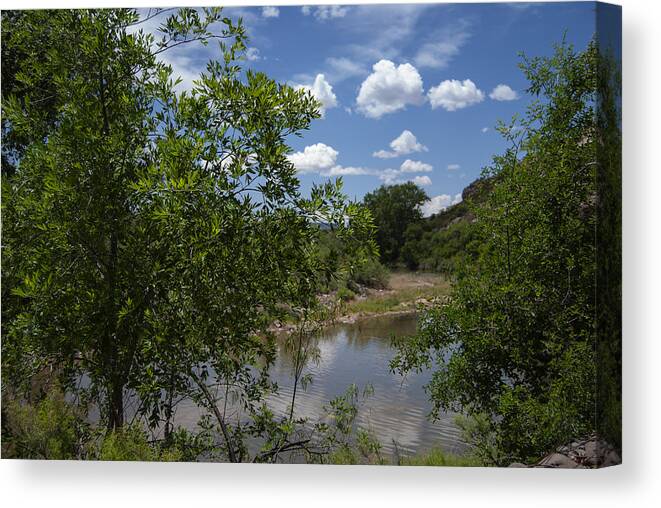 Stream Canvas Print featuring the photograph Afternoon by the Stream by Judy Hall-Folde