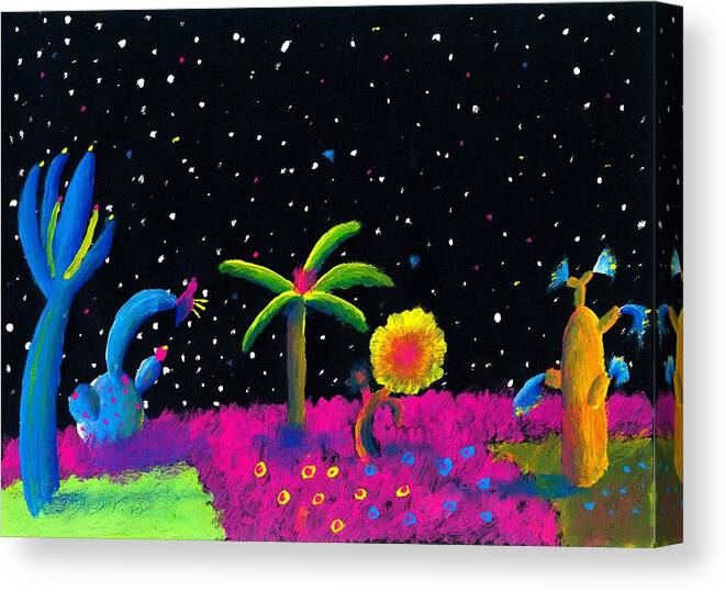 Alien Canvas Print featuring the painting Alien Garden by Nieve Andrea 