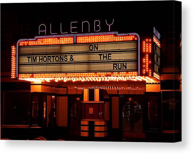 Toronto Canvas Print featuring the photograph Allenby Theatre 1215 Danforth by Nicky Jameson