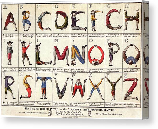 1782 Canvas Print featuring the painting Alphabet, 1782 by Granger