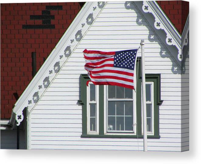 Lighthouse Canvas Print featuring the photograph American Nubble by Lori Lafargue