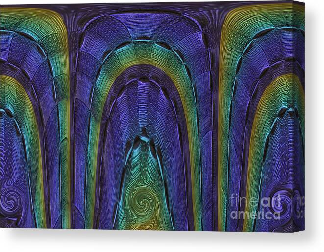 Refracted Light Canvas Print featuring the photograph Archwork Blue Landscape by Josephine Cohn