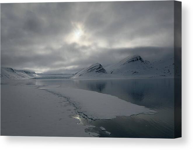 Svalbard Canvas Print featuring the photograph Arctic Ocean Calm V by Pekka Sammallahti
