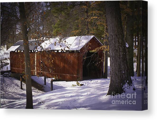 Americana Canvas Print featuring the photograph Armstrong Covered Bridge 35-30-12 by Robert Gardner