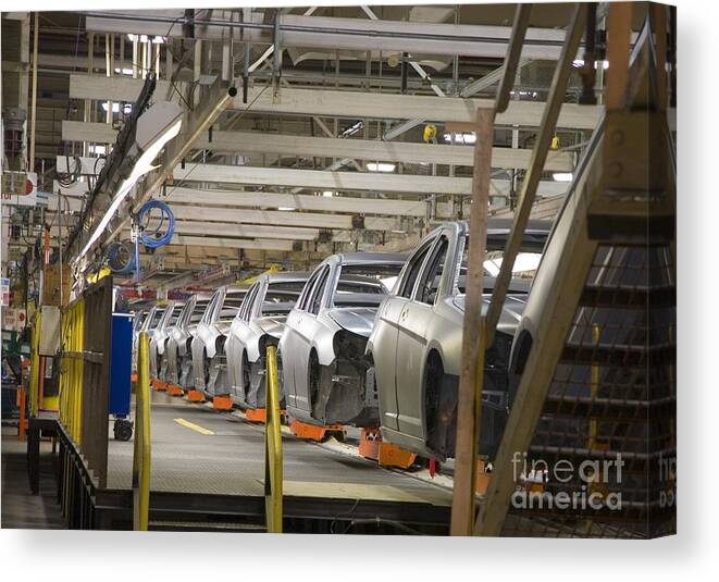 Auto Canvas Print featuring the photograph Assembly Line by Jim West