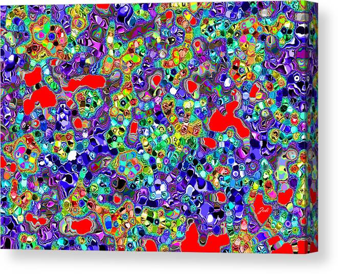 Abstract Canvas Print featuring the digital art Astratto - Abstract 22 by Ze Di