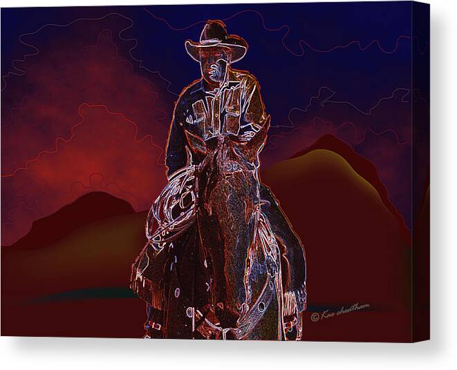 Western Scene Canvas Print featuring the photograph At Home On The Range by Kae Cheatham