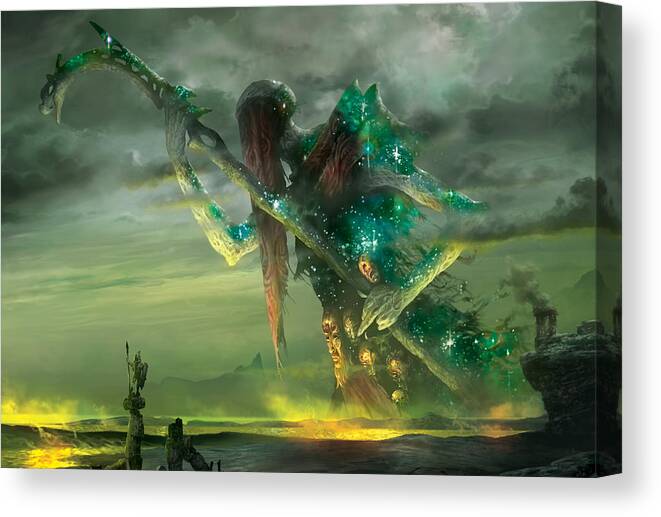 Ryan Barger Canvas Print featuring the digital art Athreos God of Passage by Ryan Barger