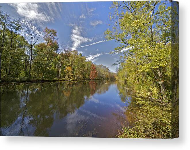 Autumn Canvas Print featuring the photograph Autumn on the Delaware by David Letts