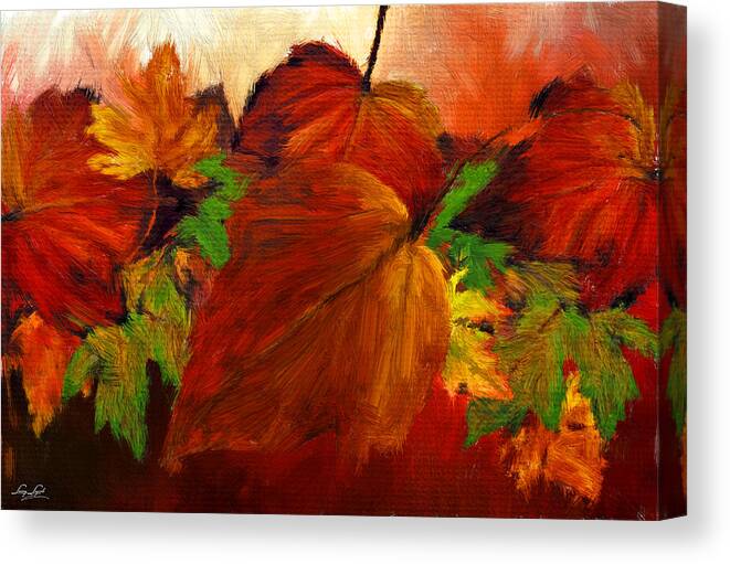 Four Seasons Canvas Print featuring the digital art Autumn Passion by Lourry Legarde