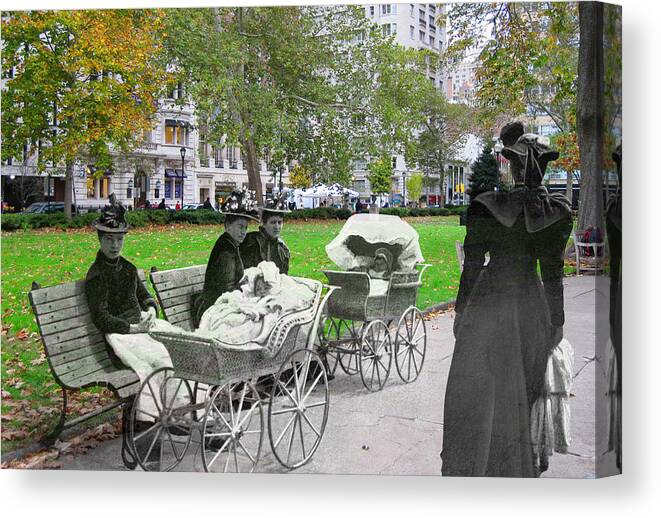 Philadelphia Canvas Print featuring the photograph Babies in Rittenhouse Square by Eric Nagy