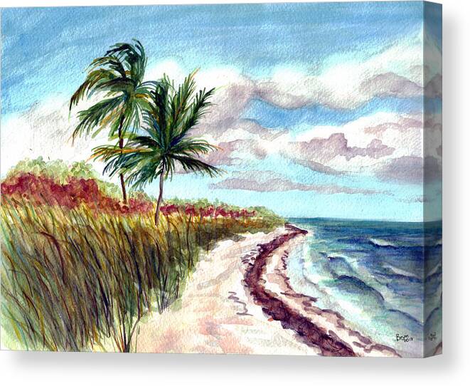 Florida Canvas Print featuring the painting Bahia Honda State Park by Clara Sue Beym