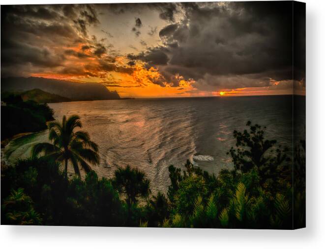 Hawaii Canvas Print featuring the photograph Bali Hai Sunset by Eye Olating Images