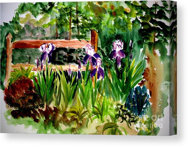 Key Words Canvas Print featuring the painting Barton Garden en Plein Air by Donna Walsh