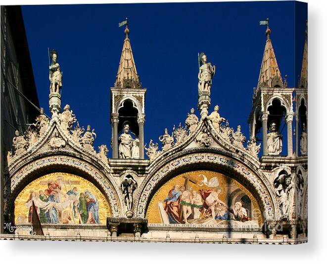 Mosaics Canvas Print featuring the photograph Basilica di San Marco by Mariarosa Rockefeller