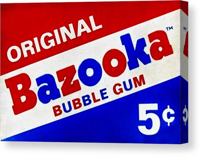 Bazooka Canvas Print featuring the photograph Bazooka Bubble Gum by Rob Hans