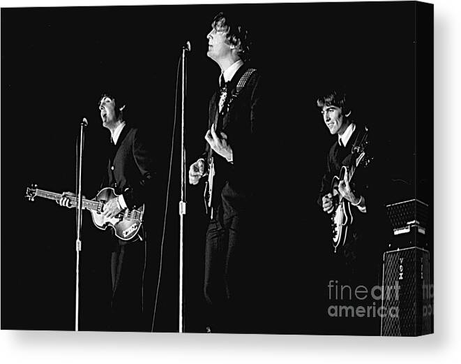 Beatles Canvas Print featuring the photograph Beatles In Concert, 1964 by Larry Mulvehill