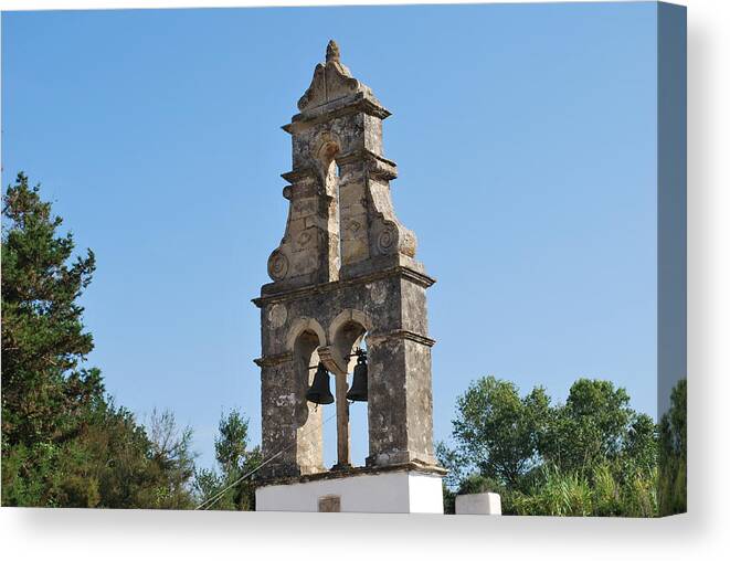 Bell Tower Canvas Print featuring the photograph Bell Tower 1584 2 by George Katechis